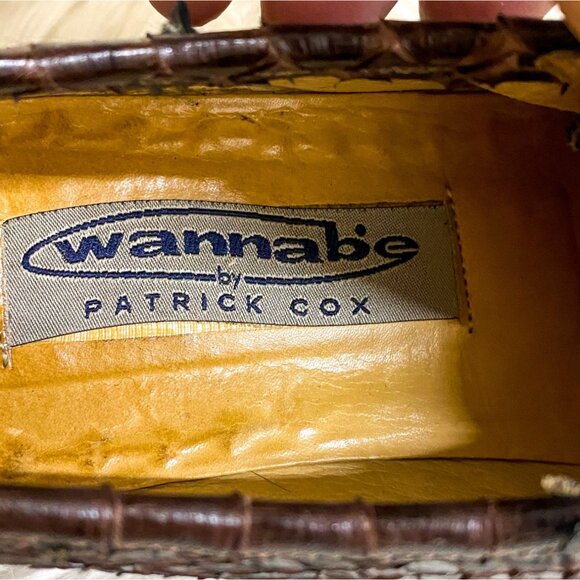 Patrick Cox Wannabe 90s Snake Skin Lace-Up Moc Shoes EU 38.5 / US 8–8.5 Vintage - Picture 7 of 9